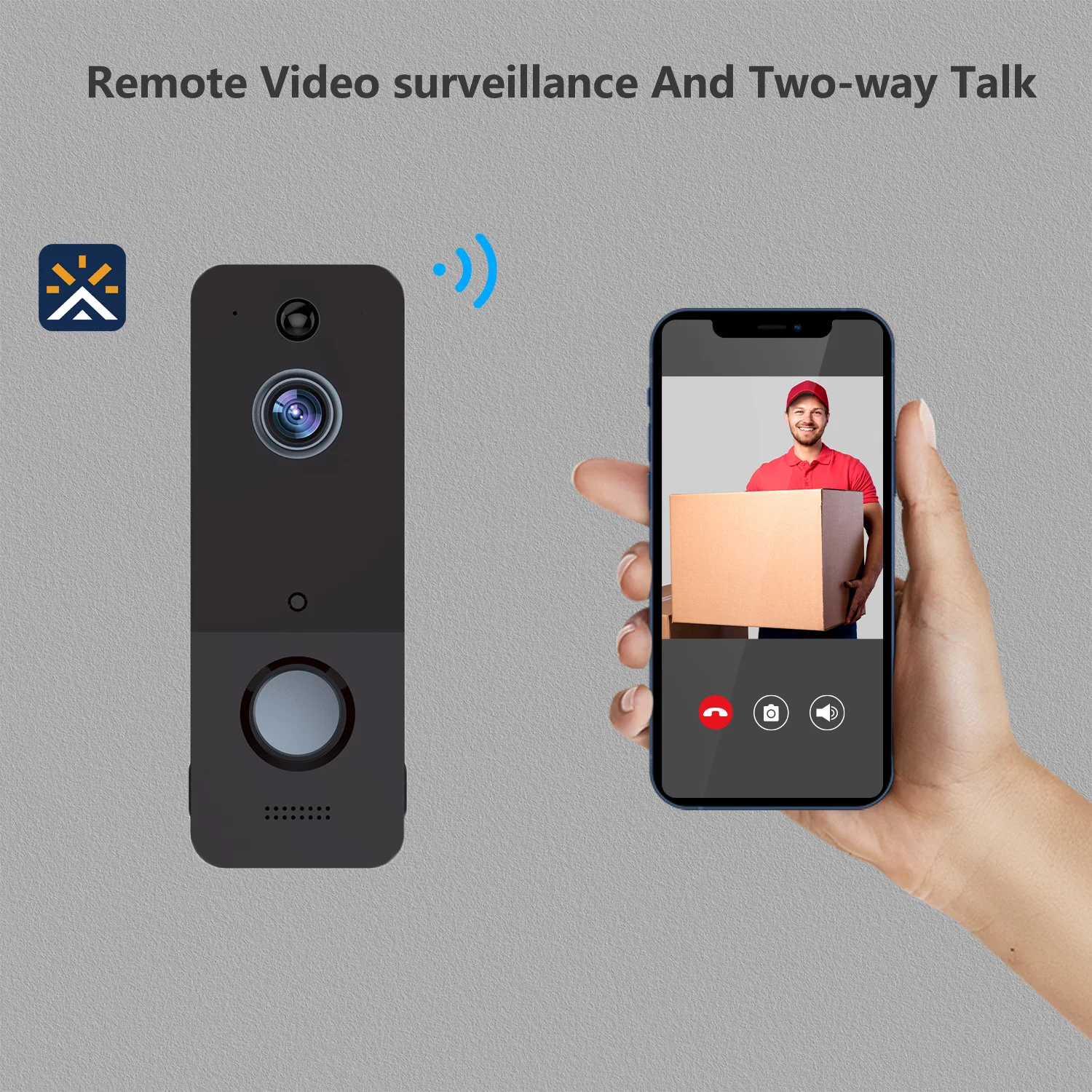 Smart Home WiFi Doorbell Camera Video Intercom HD Night Vision Motion Detection Wireless Security Doorbell
Smart Home WiFi Doorbell Camera Video Intercom HD Night Vision Motion Detection Wireless Security Doorbell