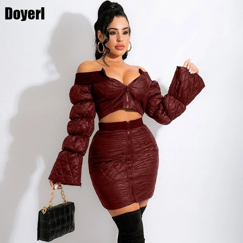 Winter Two Piece Set Women 2022 Puff Sleeve Down Jacket Top and Zipper Skirt Set Sexy 2 Piece Sets Womens Outfits Club Outfits
Winter Two Piece Set Women 2022 Puff Sleeve Down Jacket Top and Zipper Skirt Set Sexy 2 Piece Sets Womens Outfits Club Outfits