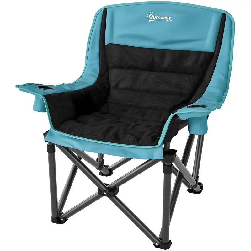Outsunny Camping Chair for Adults, Portable Folding Camping Chair w/ Side Pockets, Cup Holders, Carry Bag, Green and Black
Outsunny Camping Chair for Adults, Portable Folding Camping Chair w/ Side Pockets, Cup Holders, Carry Bag, Green and Black