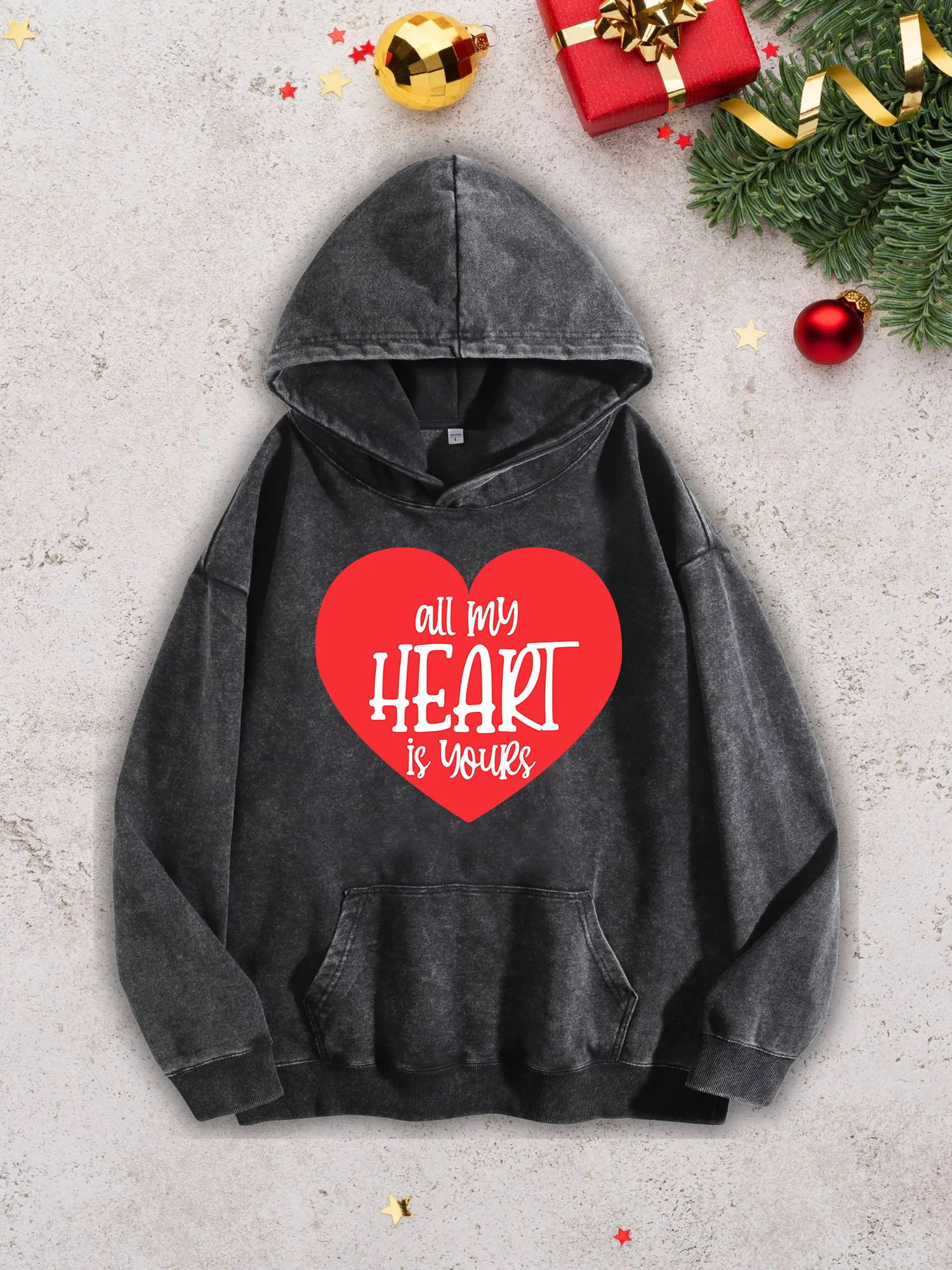 All My Heart Is Yours Men's Heavyweight Hoodie - Acid Wash Retro Black Pullover, Fall & Winter Sweatshirt 400Gsm
All My Heart Is Yours Men's Heavyweight Hoodie - Acid Wash Retro Black Pullover, Fall & Winter Sweatshirt 400Gsm