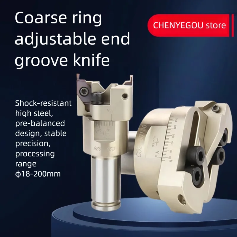 Adjustable CNC Roughing Cutter for End Groove (Ranges: 18-36/34-52/50-82/80-130mm) for
Adjustable CNC Roughing Cutter for End Groove (Ranges: 18-36/34-52/50-82/80-130mm) for