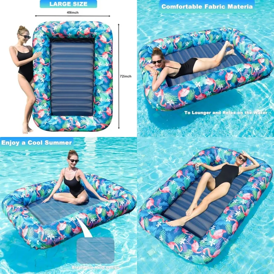 Oversized Pool Float Lounger for Adults - 72x49 Soft Fabric Covered Extra Large Heavy Duty Pool Floats, Pool Lounge Rafts for S
Oversized Pool Float Lounger for Adults - 72x49 Soft Fabric Covered Extra Large Heavy Duty Pool Floats, Pool Lounge Rafts for S