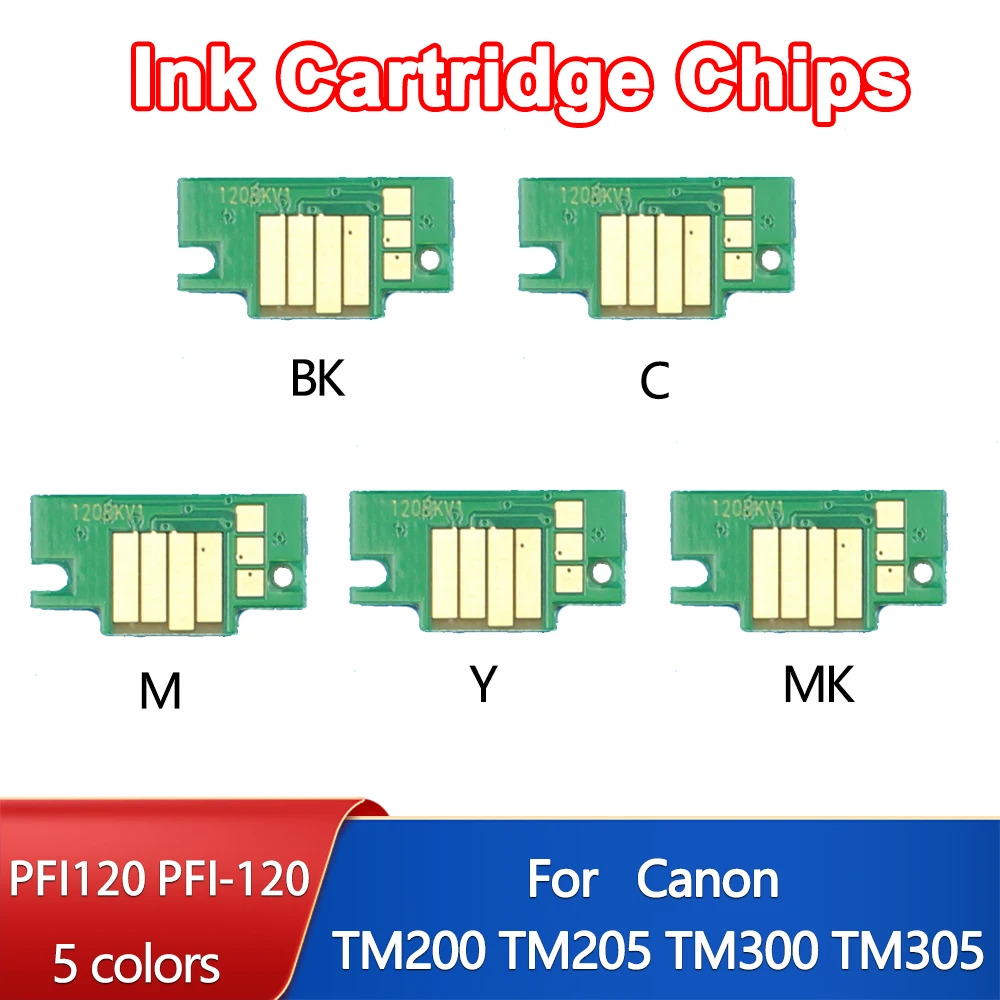 5colors PFI120 Ink Cartridge Chips For Canon TM200 TM205 TM300 TM305 200 205 300 305 printer
5colors PFI120 Ink Cartridge Chips For Canon TM200 TM205 TM300 TM305 200 205 300 305 printer