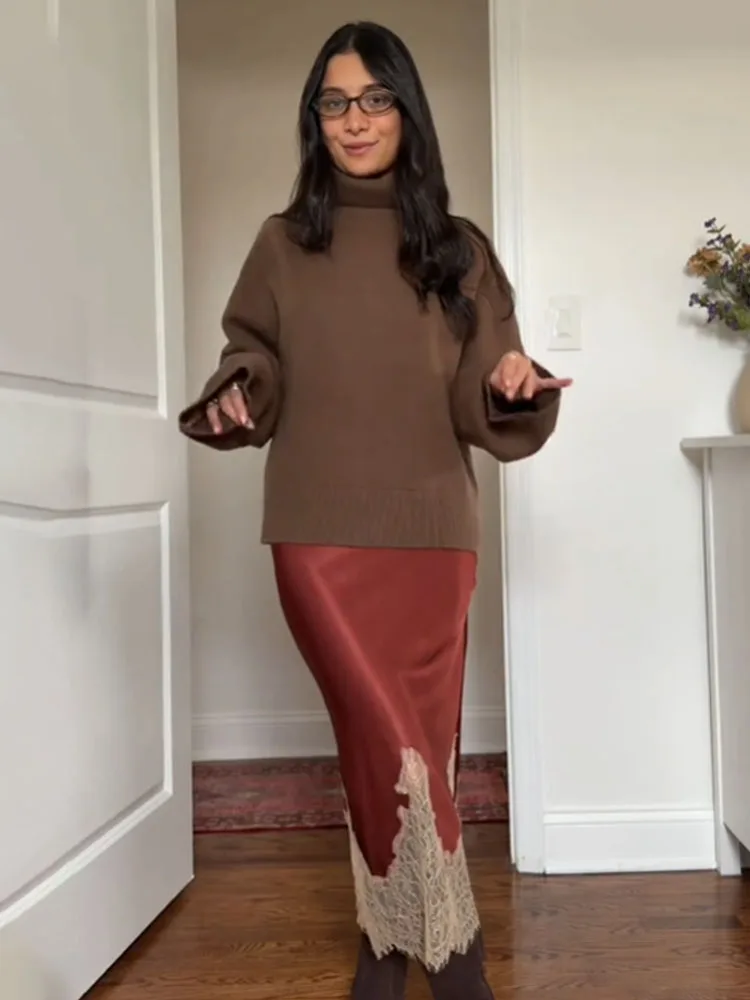 HH Женская мода Кружевное украшение Высокая талия Длинная юбка Свободная атласная текстурная юбка Женская боковая молния Уличный стиль Юбка миди
HH Женская мода Кружевное украшение Высокая талия Длинная юбка Свободная атласная текстурная юбка Женская боковая молния Уличный стиль Юбка миди