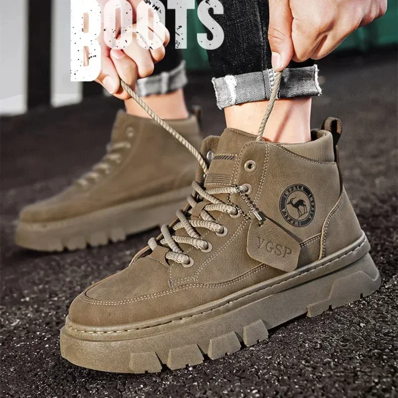 Mid-top Solid-color Lace-up Men's Fashionable, Durable, Low-heeled Casual, Versatile Outdoor Workwear High-quality Boots
Mid-top Solid-color Lace-up Men's Fashionable, Durable, Low-heeled Casual, Versatile Outdoor Workwear High-quality Boots