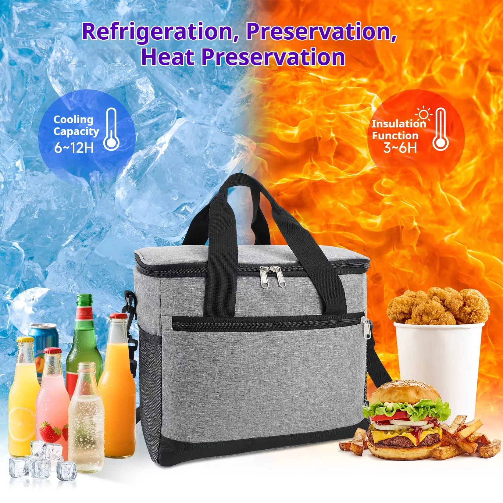 Large Insulated Lunch Bag - Lunch Cooler Waterproof Leak-proof Thickened Handheld/Shoulder Carry Leakproof Lunch Bag
Large Insulated Lunch Bag - Lunch Cooler Waterproof Leak-proof Thickened Handheld/Shoulder Carry Leakproof Lunch Bag