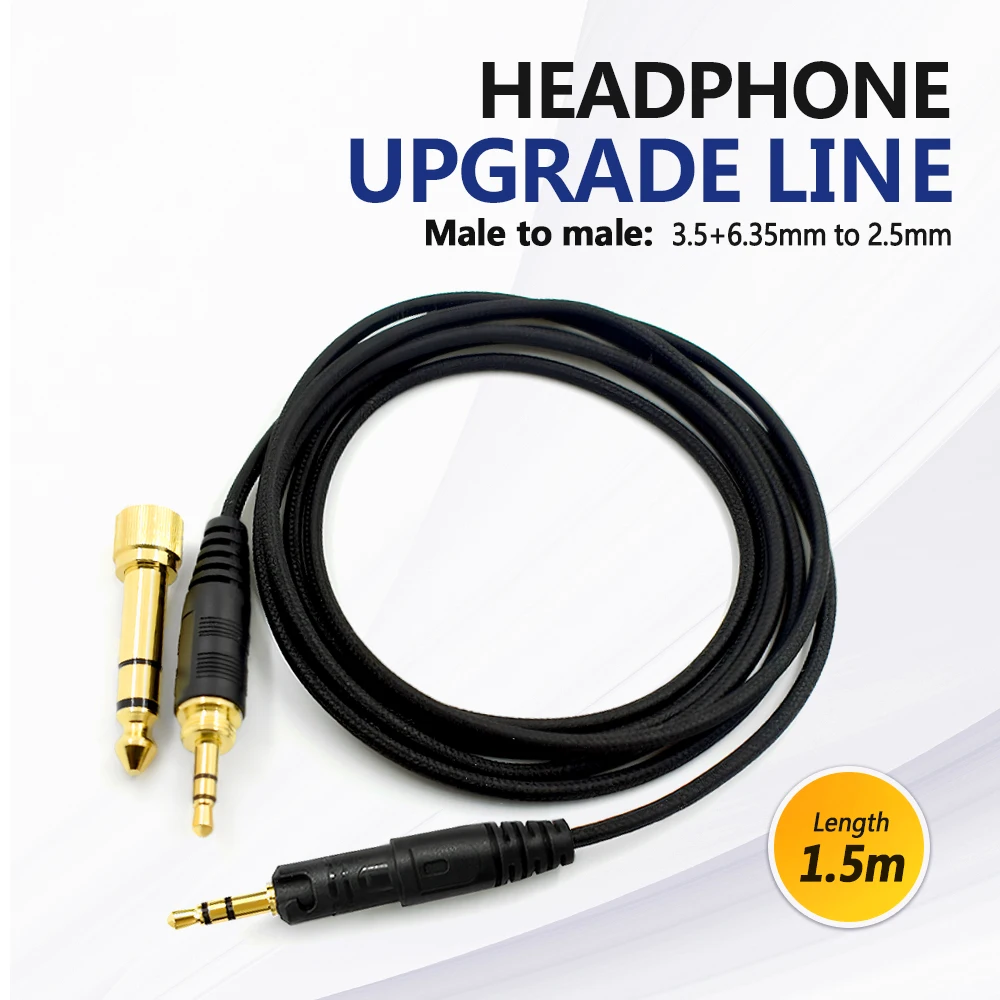 3.5MM 6.35MM to 2.5MM OFC Braided Headphone Upgrade Cable Audio Replacement Cable for ATH-M40X M50X M60X
3.5MM 6.35MM to 2.5MM OFC Braided Headphone Upgrade Cable Audio Replacement Cable for ATH-M40X M50X M60X