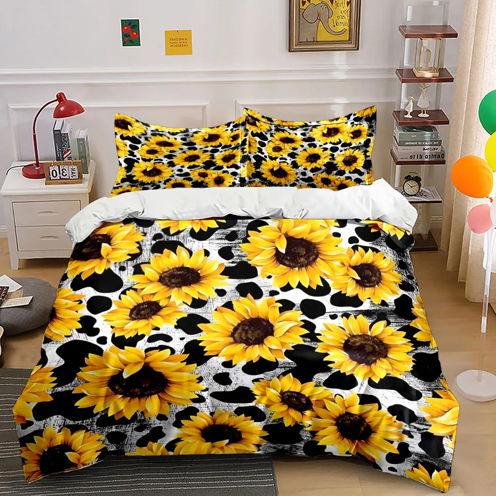 Sunflower and Cow Print Set kid's and adults' bedroom decor, Exquisite three-piece bedding set gift
Sunflower and Cow Print Set kid's and adults' bedroom decor, Exquisite three-piece bedding set gift