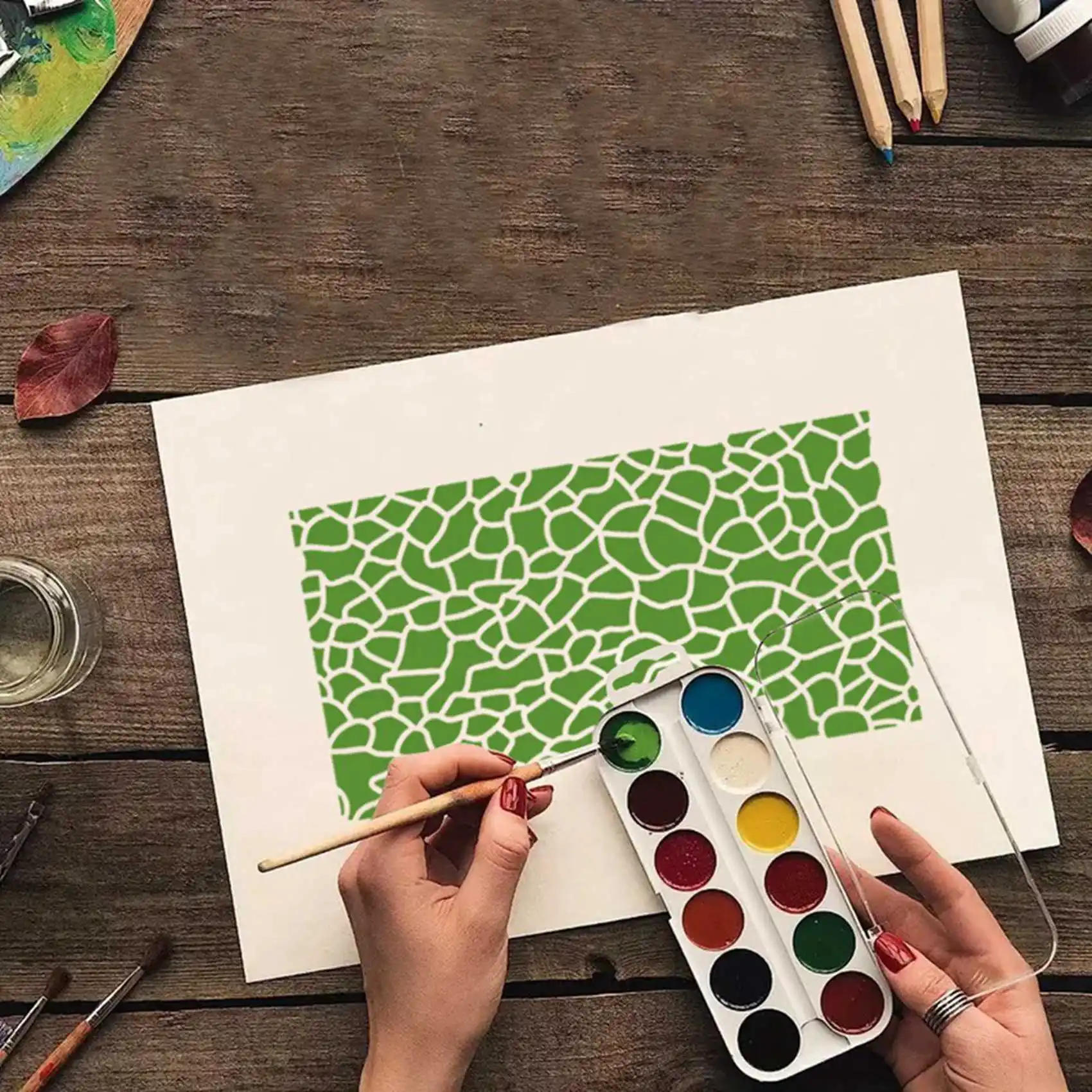 L60A 48 Pieces Stencils For Crafts, Brick Dot Layering Stencils Mixed Media Art Texture Stencils For Painting On Card Making
L60A 48 Pieces Stencils For Crafts, Brick Dot Layering Stencils Mixed Media Art Texture Stencils For Painting On Card Making