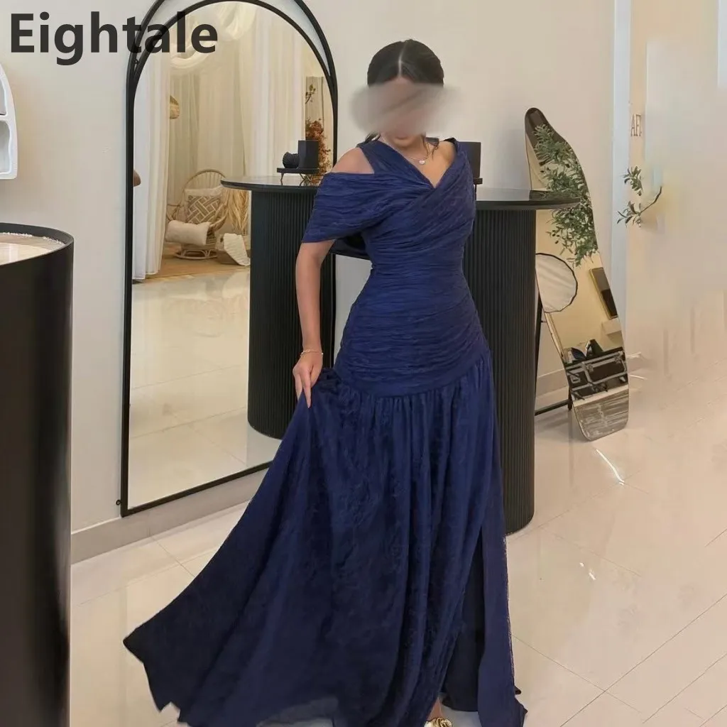 Eightale Navy Blue Lace Maxi Evening Dress A Line Off Shoulder Slit Prom Party Dress Women Dubai Formal Gowns Customized
Eightale Navy Blue Lace Maxi Evening Dress A Line Off Shoulder Slit Prom Party Dress Women Dubai Formal Gowns Customized
