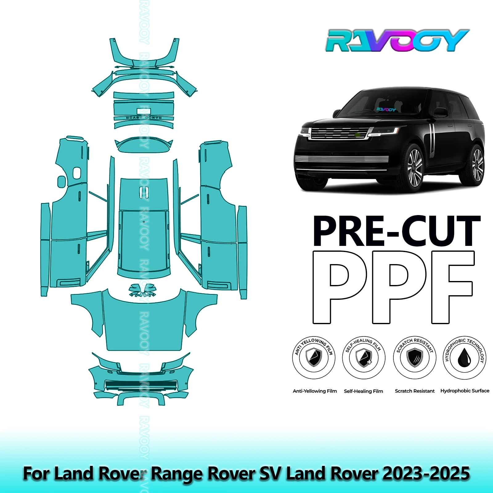 8.5Mil Full Vehicle Precut PPF Paint Protection Film For Land Rover Range Rover SV Land Rover 2023-2025
8.5Mil Full Vehicle Precut PPF Paint Protection Film For Land Rover Range Rover SV Land Rover 2023-2025