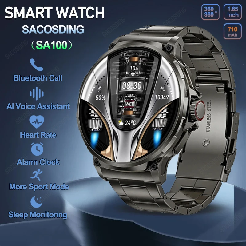 SACOSDING SA100 GPS Track Sports Smart Watch Men 1.85-Inch Ultra AMOLED Screen 710 Mah Bluetooth Call SmartWatch Fitness Tracker
SACOSDING SA100 GPS Track Sports Smart Watch Men 1.85-Inch Ultra AMOLED Screen 710 Mah Bluetooth Call SmartWatch Fitness Tracker