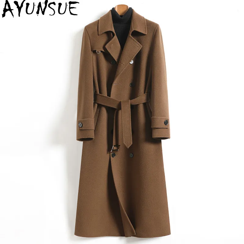 AYUNSUE High Quality Double-sided 100% Wool Coats for Men Winter 2026 Fashion Woolen Jacket Over-the-knee Man Long Trench Coat
AYUNSUE High Quality Double-sided 100% Wool Coats for Men Winter 2026 Fashion Woolen Jacket Over-the-knee Man Long Trench Coat