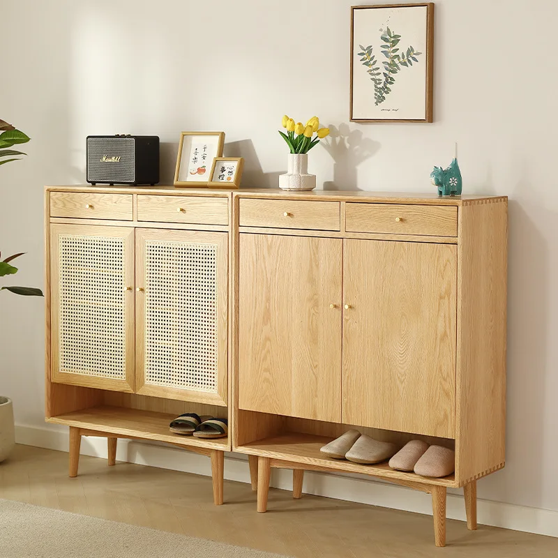 Solid wood shoe cabinet living room home storage shoe rack home door storage locker rattan entrance cabinet
Solid wood shoe cabinet living room home storage shoe rack home door storage locker rattan entrance cabinet