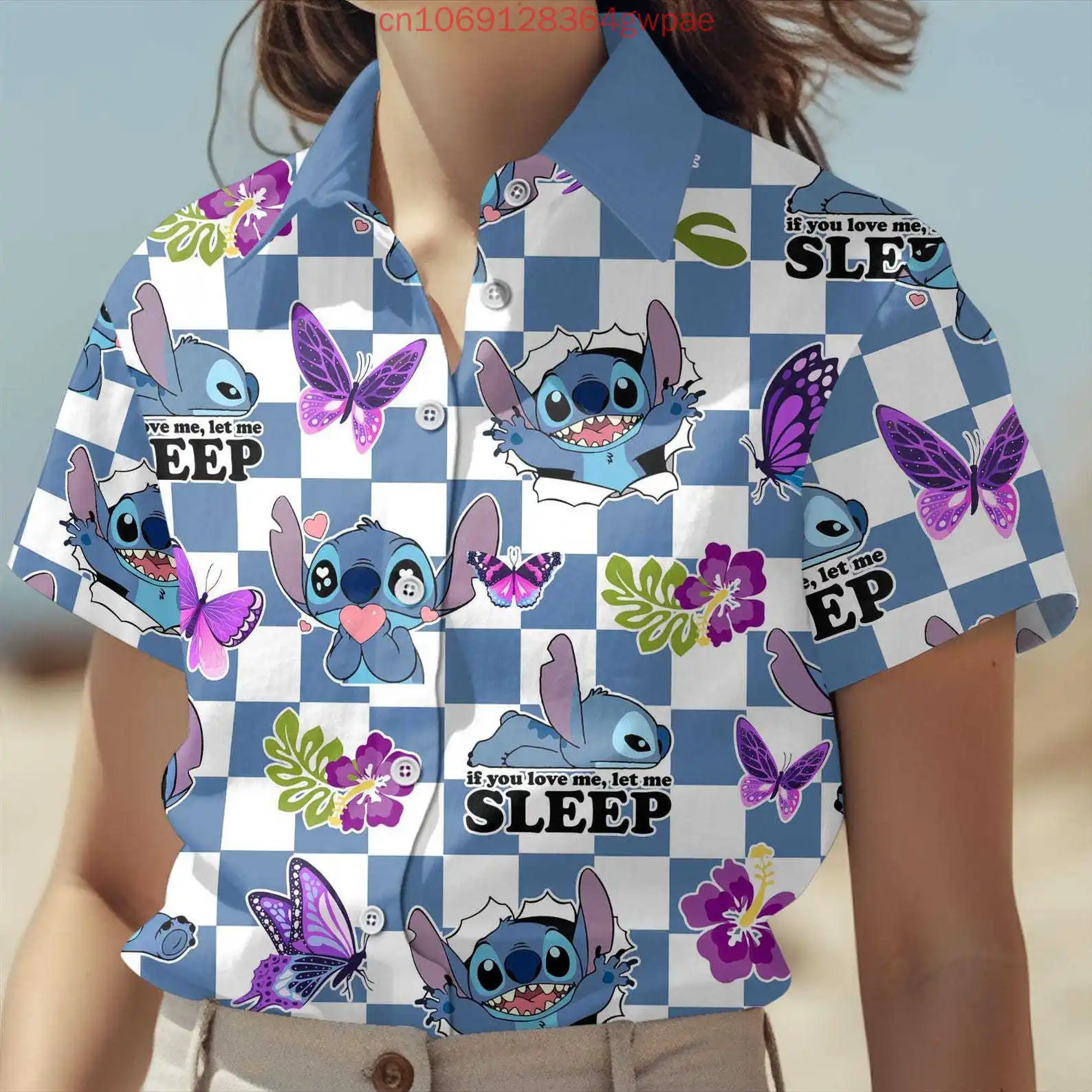 Disney Stitch Women's Hawaiian Shirt Fashion Short Sleeve Button Shirt Summer Casual Beach Vacation Sun Protection Shirt
Disney Stitch Women's Hawaiian Shirt Fashion Short Sleeve Button Shirt Summer Casual Beach Vacation Sun Protection Shirt