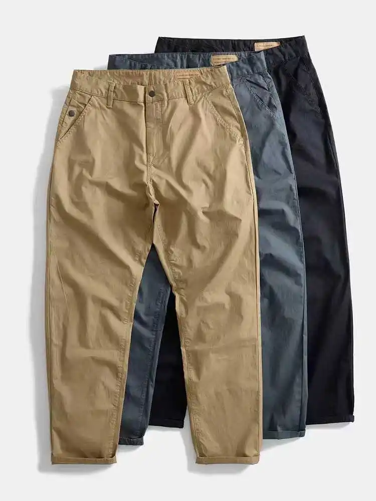 Casual Cotton Work Pants Men's Slim Fit Button Decorated Nine Point Pants Faionable All-Match Spring Autumn New Sle
Casual Cotton Work Pants Men's Slim Fit Button Decorated Nine Point Pants Faionable All-Match Spring Autumn New Sle