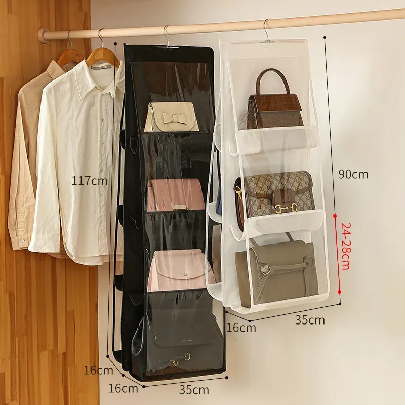 Black Handbag Hanging Organizer With 6 Pockets Foldable Oxford Cloth Handbag Storage Bag For Family Closet Bedroom
Black Handbag Hanging Organizer With 6 Pockets Foldable Oxford Cloth Handbag Storage Bag For Family Closet Bedroom
