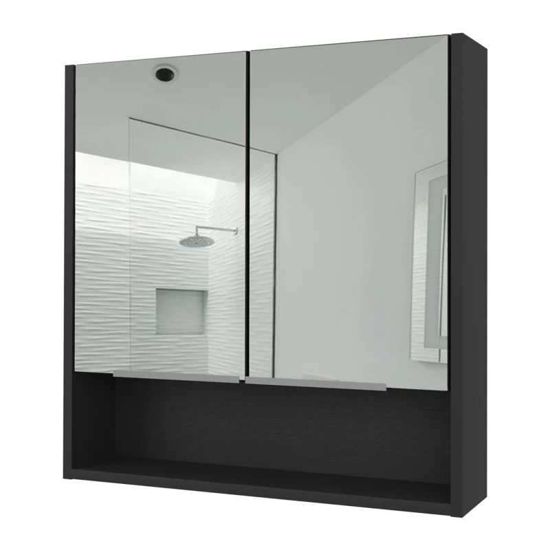 Bathroom Cabinet with Mirror ,Three Internal Shelves, Black Wengue Finish
Bathroom Cabinet with Mirror ,Three Internal Shelves, Black Wengue Finish