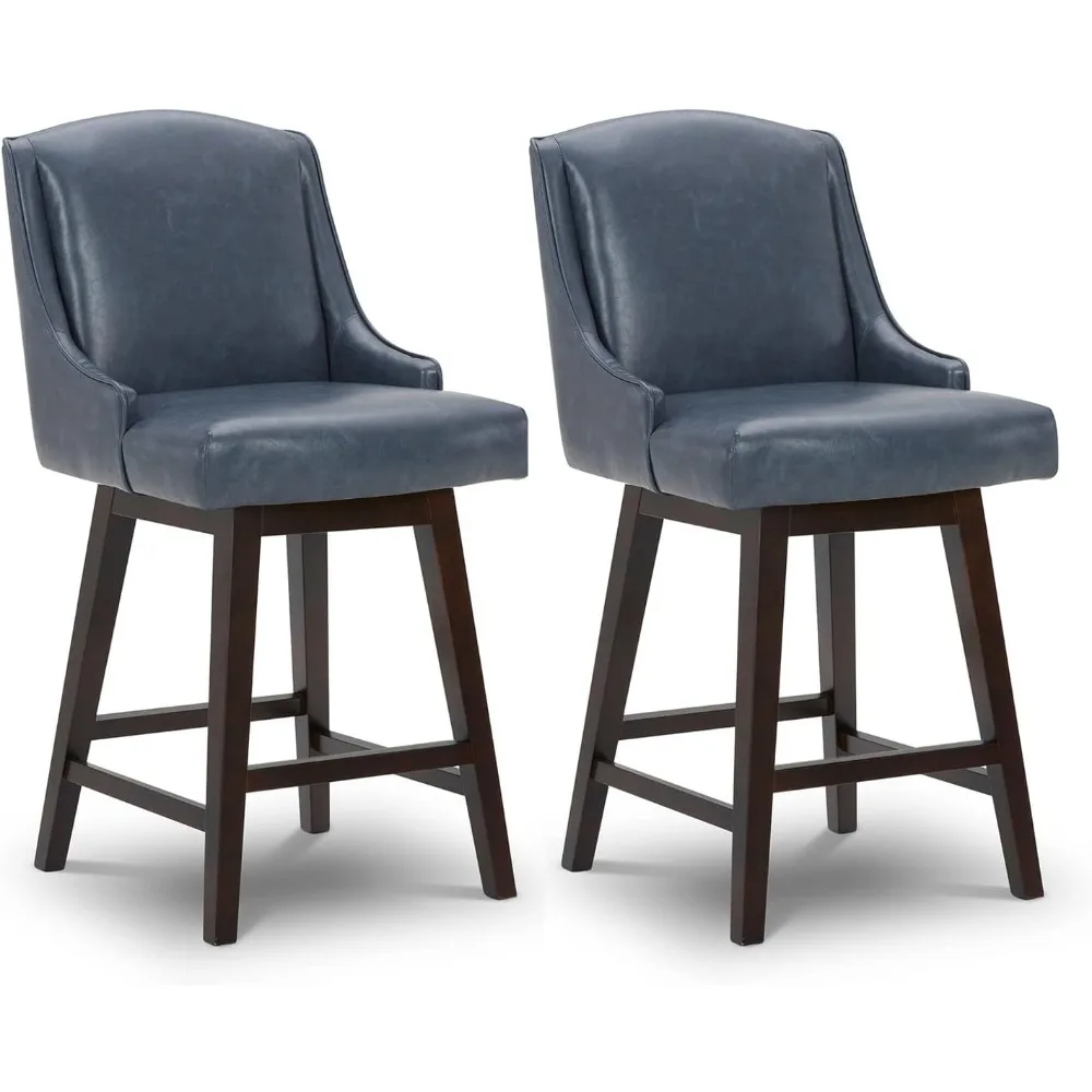Counter Height Swivel Barstools, FSC Certified Upholstered Faux Leather Bar Stools Set of 2, 26" Seat Height
Counter Height Swivel Barstools, FSC Certified Upholstered Faux Leather Bar Stools Set of 2, 26" Seat Height