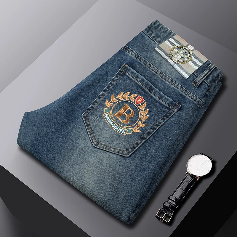 Мужские модные джинсы Slim Fit, весенне-летние роскошные эластичные брюки с вышивкой, качественные удобные повседневные брюки
Мужские модные джинсы Slim Fit, весенне-летние роскошные эластичные брюки с вышивкой, качественные удобные повседневные брюки