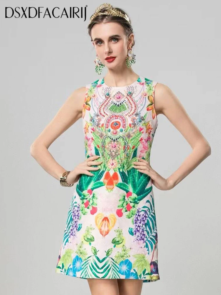 DSXDFACAIRIJ Crystal Diamonds Mini Dress For Women O-Neck Sleeveless Indie Folk Print Vest Dresses Fashion Summer Female
DSXDFACAIRIJ Crystal Diamonds Mini Dress For Women O-Neck Sleeveless Indie Folk Print Vest Dresses Fashion Summer Female