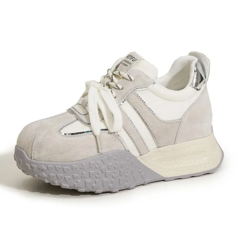 8CM Suede Cow Genuine Leather New Spring Combat Chunky Sneakers Shoes Flats Booties Autumn Ankle Booties Women Platform Wedge
8CM Suede Cow Genuine Leather New Spring Combat Chunky Sneakers Shoes Flats Booties Autumn Ankle Booties Women Platform Wedge