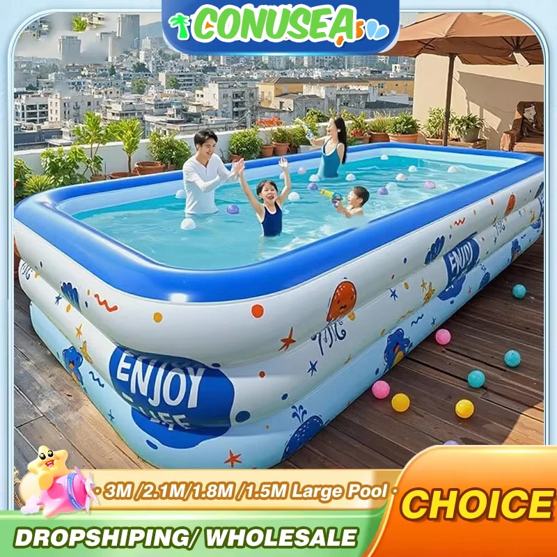 Swimming Pool 3/ 2/1.5M Large Family Pools Children's Inflatable Removable Basen for Baby Home Outdoor Adult Kids Water Games
Swimming Pool 3/ 2/1.5M Large Family Pools Children's Inflatable Removable Basen for Baby Home Outdoor Adult Kids Water Games