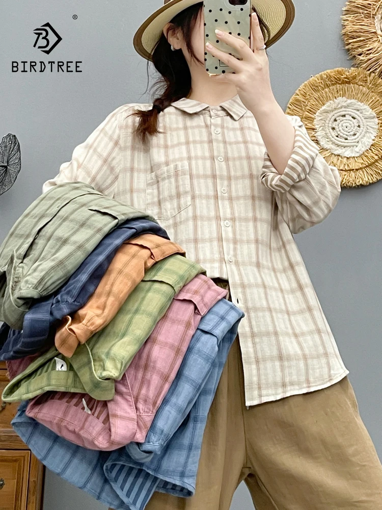 New 2026 Spring Women Cotton Yarn Long Sleeve Shirt, Turn-down Collar Plaid, Mori Girl Casual Breathable Loose Blouse T61825CC
New 2026 Spring Women Cotton Yarn Long Sleeve Shirt, Turn-down Collar Plaid, Mori Girl Casual Breathable Loose Blouse T61825CC