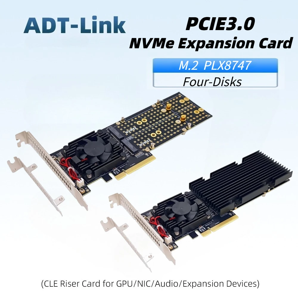 Split-Free PLX8747 Integrated PCIe 3.0 Expansion Card Module Four-Disc 4 NVME M.2 Plx8747 Full-Height Radiator PCIE Adapter Card
Split-Free PLX8747 Integrated PCIe 3.0 Expansion Card Module Four-Disc 4 NVME M.2 Plx8747 Full-Height Radiator PCIE Adapter Card