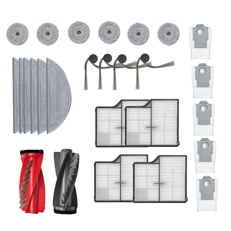 27 Pcs For Roborock Saros 10/ G30/ S9 Maxv Ultra Sweeper Accessories Roller Side Brush HEPA Filter Mop Pad Dust Bag
27 Pcs For Roborock Saros 10/ G30/ S9 Maxv Ultra Sweeper Accessories Roller Side Brush HEPA Filter Mop Pad Dust Bag