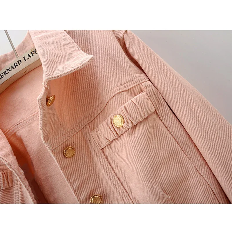 Spring Autumn Korean Solid Color Denim Jacket Women Long Sleeve Big Pocket Cowboy Outerwear Loose Short Jeans Jacket Coat Female
Spring Autumn Korean Solid Color Denim Jacket Women Long Sleeve Big Pocket Cowboy Outerwear Loose Short Jeans Jacket Coat Female