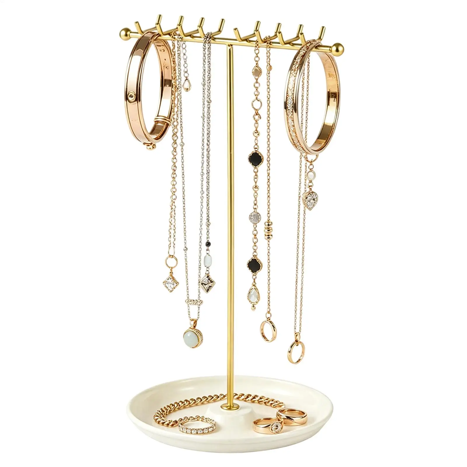 Jewelry Holder Stand Metal Aesthetic Storage Tray Jewelry Display Necklace Stand For Bracelet Earring Ring Trinket Watch Home
Jewelry Holder Stand Metal Aesthetic Storage Tray Jewelry Display Necklace Stand For Bracelet Earring Ring Trinket Watch Home