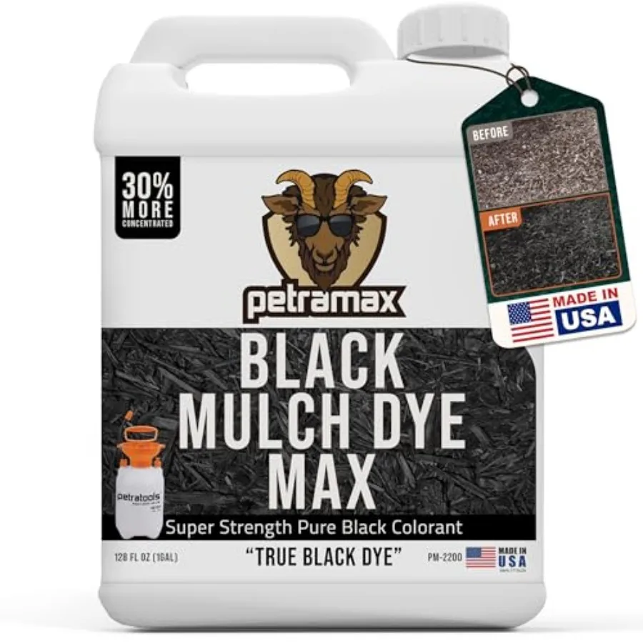 Black Mulch Dye Spray Use with Tools Sprayer to Refresh Fading Landscape - Black Dye to Wood Mulch for Landscaping - Rubber, Pi
Black Mulch Dye Spray Use with Tools Sprayer to Refresh Fading Landscape - Black Dye to Wood Mulch for Landscaping - Rubber, Pi