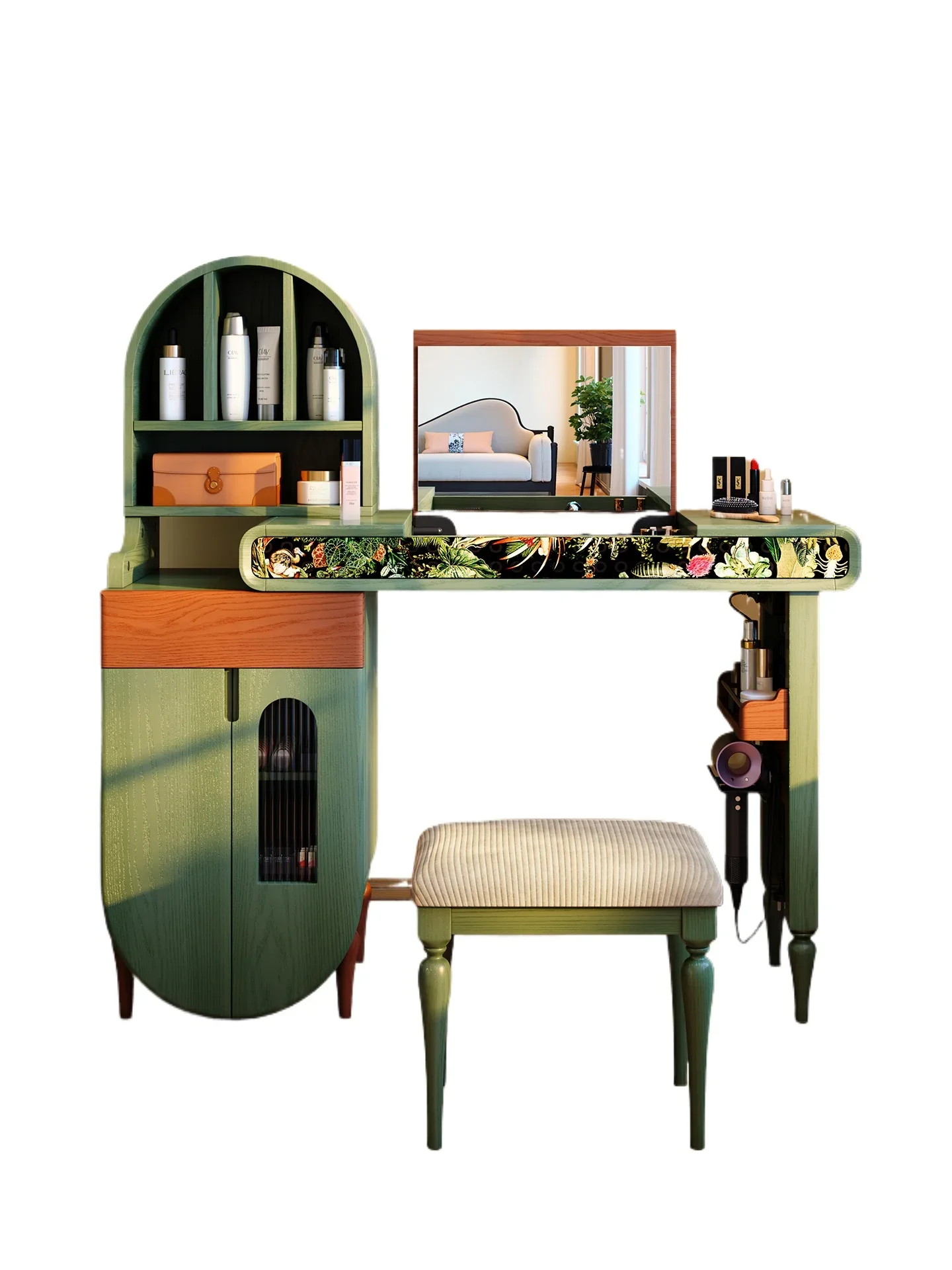 French retro solid wood dresser, flip mirror dresser, chest, integrated antique retractable master bedroom dresser
French retro solid wood dresser, flip mirror dresser, chest, integrated antique retractable master bedroom dresser
