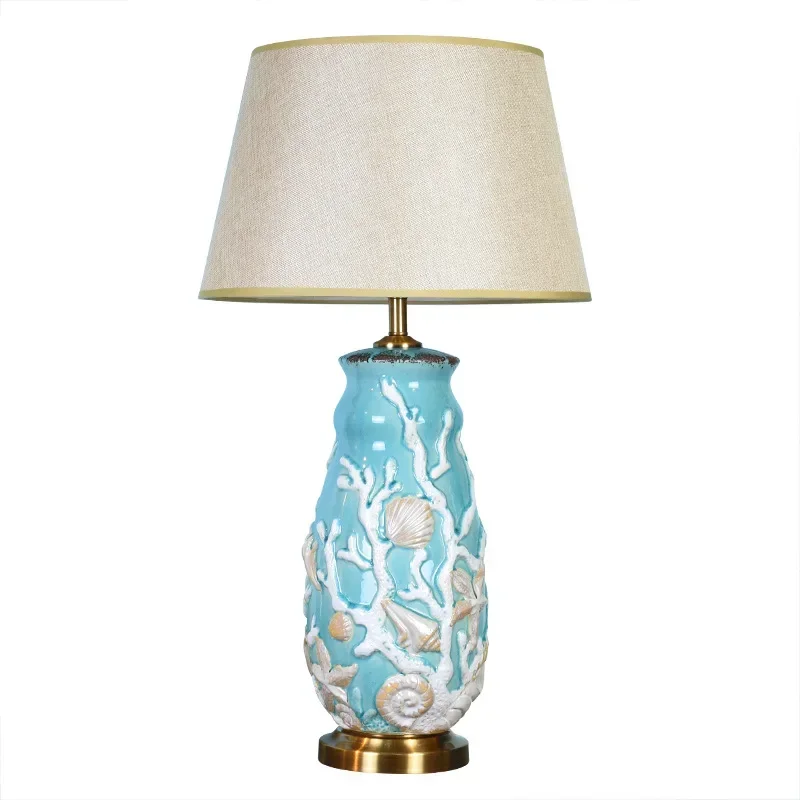 American hand-painted white coral desk lamp, living room bedroom bedside led ceramic desk lamp
American hand-painted white coral desk lamp, living room bedroom bedside led ceramic desk lamp
