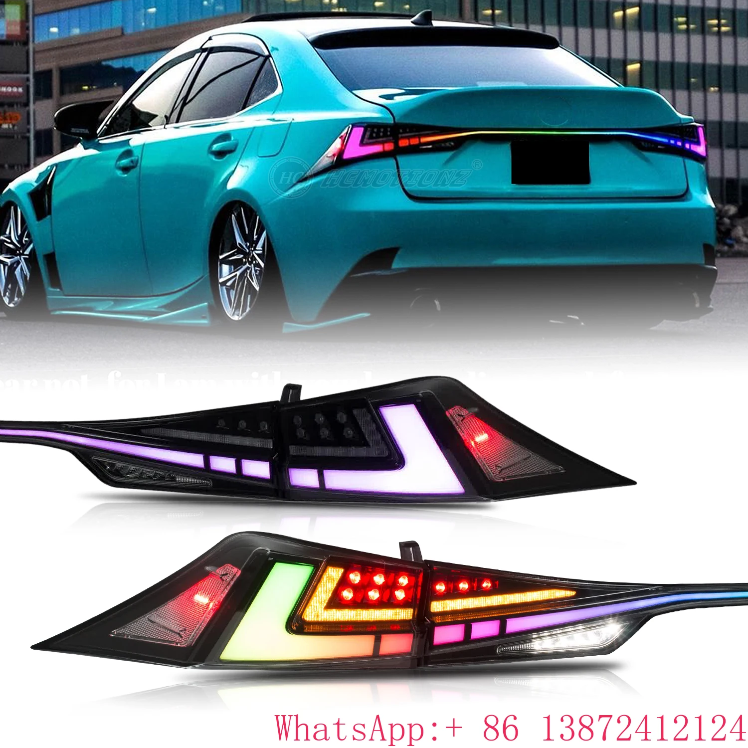 HCMOTIONZ High Quality 2014-2020 Start up Animation DRL RGB Taillights IS250 300 350 300h Rear Back Lamps for Lexus IS 200t F
HCMOTIONZ High Quality 2014-2020 Start up Animation DRL RGB Taillights IS250 300 350 300h Rear Back Lamps for Lexus IS 200t F