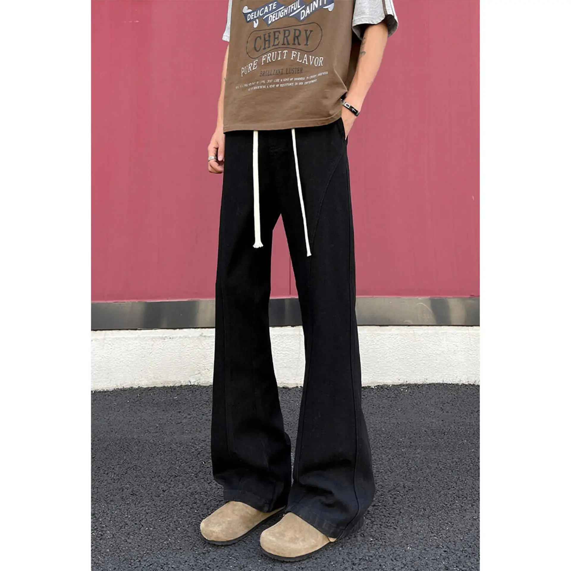 Black Slant Cut Flared Jeans Men's Summer Drawstring Elastic Waist American High Street Slimming Knife Pants
Black Slant Cut Flared Jeans Men's Summer Drawstring Elastic Waist American High Street Slimming Knife Pants