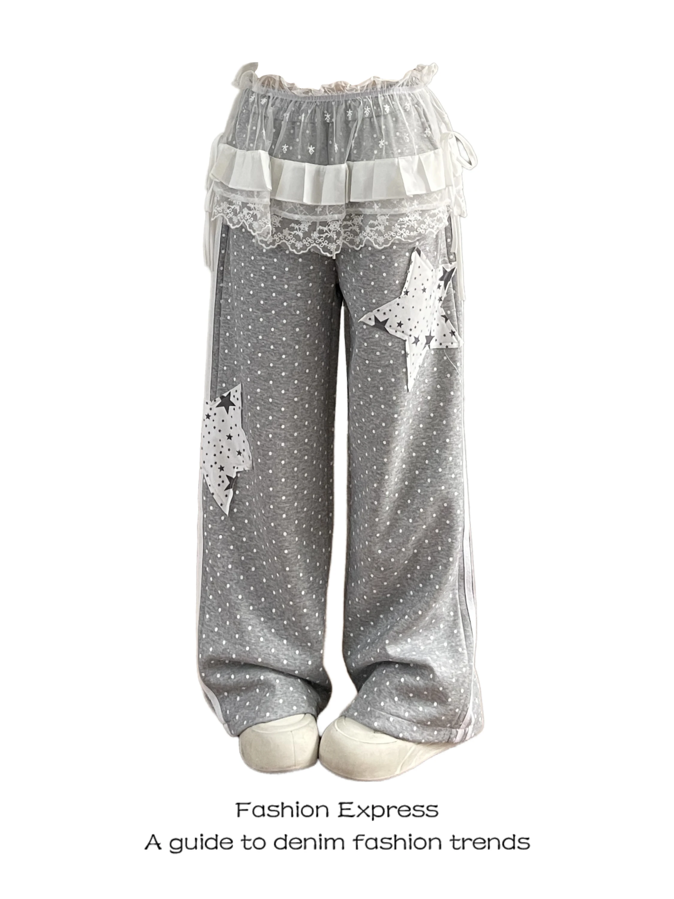 Slimming Straight Leg Casual Pants Women's Spring Autumn Polka Dot Patchwork High Waist Button Closure Wide Leg Pants
Slimming Straight Leg Casual Pants Women's Spring Autumn Polka Dot Patchwork High Waist Button Closure Wide Leg Pants