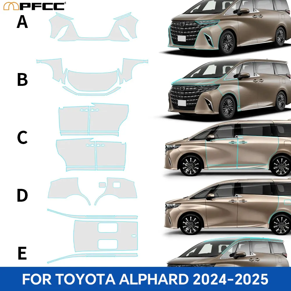 PFCC Paint Protection Film For Toyota Alphard 2024 2025 TPU Pre-cut Car Body Sticker Transparent Anti-scratch UV Protective Film
PFCC Paint Protection Film For Toyota Alphard 2024 2025 TPU Pre-cut Car Body Sticker Transparent Anti-scratch UV Protective Film