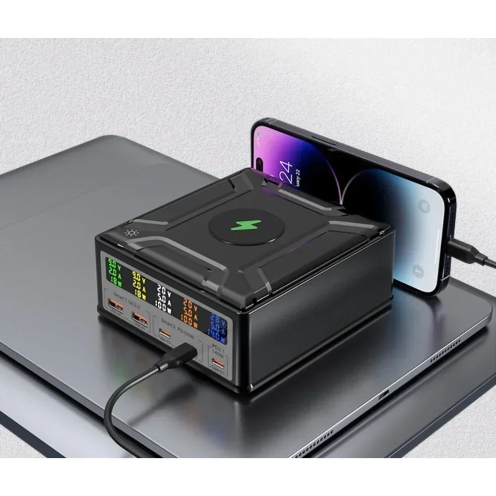 hot sale gallium nitride USB multi-port desktop charger multifunctional multi hole plug single port PD140w fast charging
hot sale gallium nitride USB multi-port desktop charger multifunctional multi hole plug single port PD140w fast charging