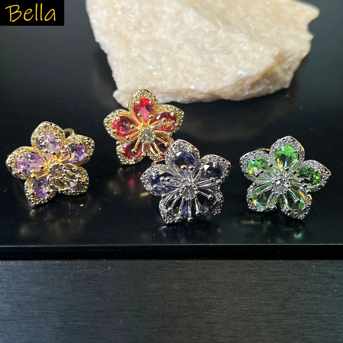 Multicolor Flower Faux Gemstone Statement Ring for Women Vintage Style Jewelry
Multicolor Flower Faux Gemstone Statement Ring for Women Vintage Style Jewelry