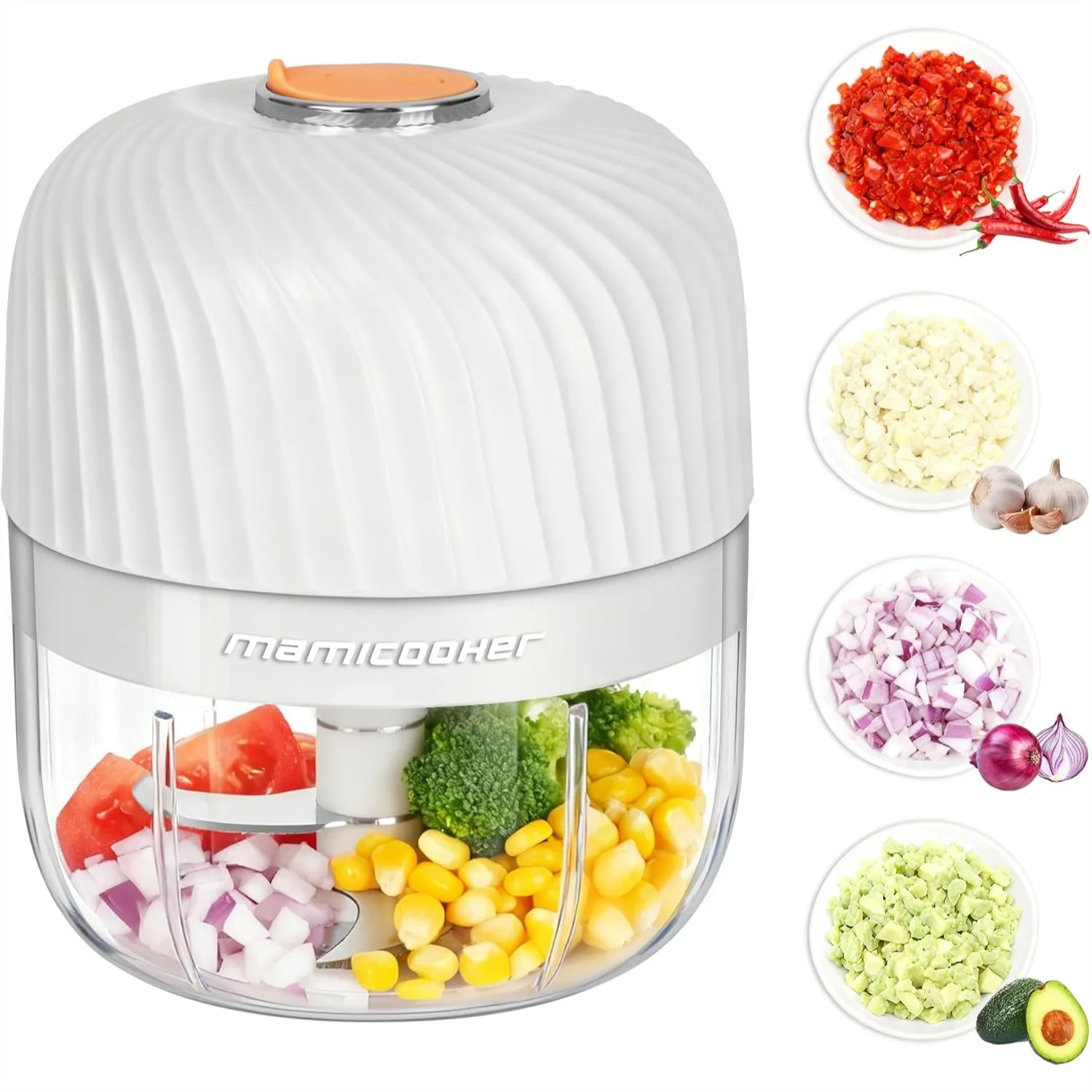 Electric Garlic Chopper 250ML, USB-C Rechargeable Cordless Veggie Chopper for Onion Ginger Chili Sauce, White
Electric Garlic Chopper 250ML, USB-C Rechargeable Cordless Veggie Chopper for Onion Ginger Chili Sauce, White