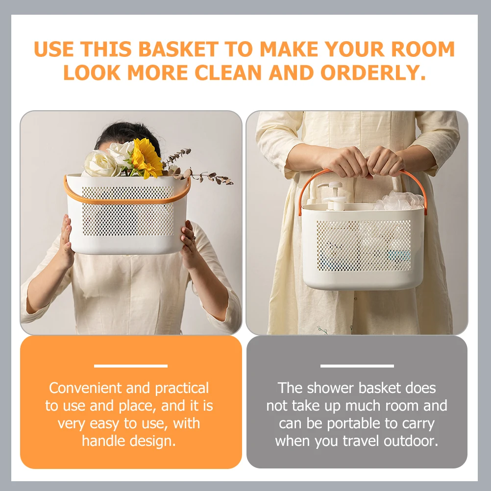 Plastic Storage Baskets Portable Orange Shower Pantry Basket for Bathroom Child Smooth Texture Easy to Use Handle Design
Plastic Storage Baskets Portable Orange Shower Pantry Basket for Bathroom Child Smooth Texture Easy to Use Handle Design