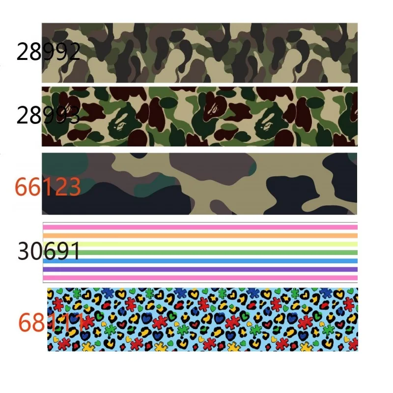 10Yards Camo Rainbow Stripe Printed Grosgrain Ribbon for DIY Hairbows Sewing Materials Handmade Decoration
10Yards Camo Rainbow Stripe Printed Grosgrain Ribbon for DIY Hairbows Sewing Materials Handmade Decoration