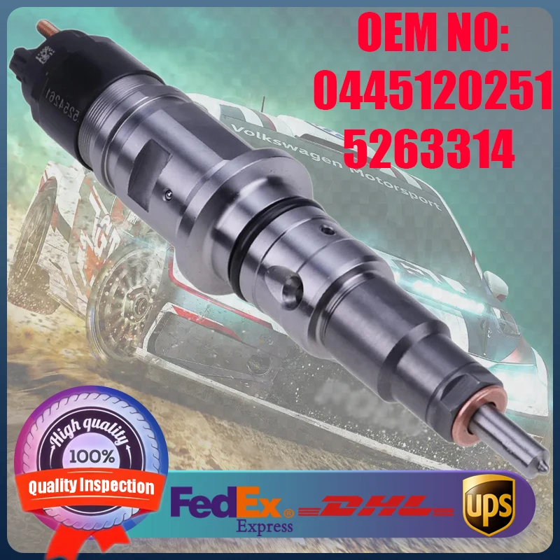 New Common Rail Fuel Injector 0445120251 5263314 Suitable for Cummins Engine ISB6.7 QSB6.7 Komatsu Excavator PC200-8 PC220-8
New Common Rail Fuel Injector 0445120251 5263314 Suitable for Cummins Engine ISB6.7 QSB6.7 Komatsu Excavator PC200-8 PC220-8