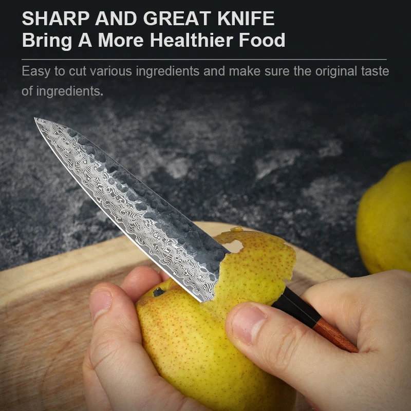 5-дюймовый японский профессиональный ручной кованый кухонный нож из дамасской стали для очистки овощей и фруктов, приготовления пищи, ручка из палисандра
5-дюймовый японский профессиональный ручной кованый кухонный нож из дамасской стали для очистки овощей и фруктов, приготовления пищи, ручка из палисандра