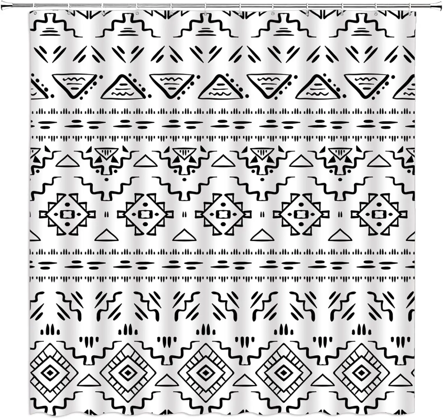 Boho Geometric Shower Curtain Modern Tribal Black White Southwest Aztec Fabric Bathroom Curtains Decor Set with Hook(70" WX70 H)
Boho Geometric Shower Curtain Modern Tribal Black White Southwest Aztec Fabric Bathroom Curtains Decor Set with Hook(70" WX70 H)