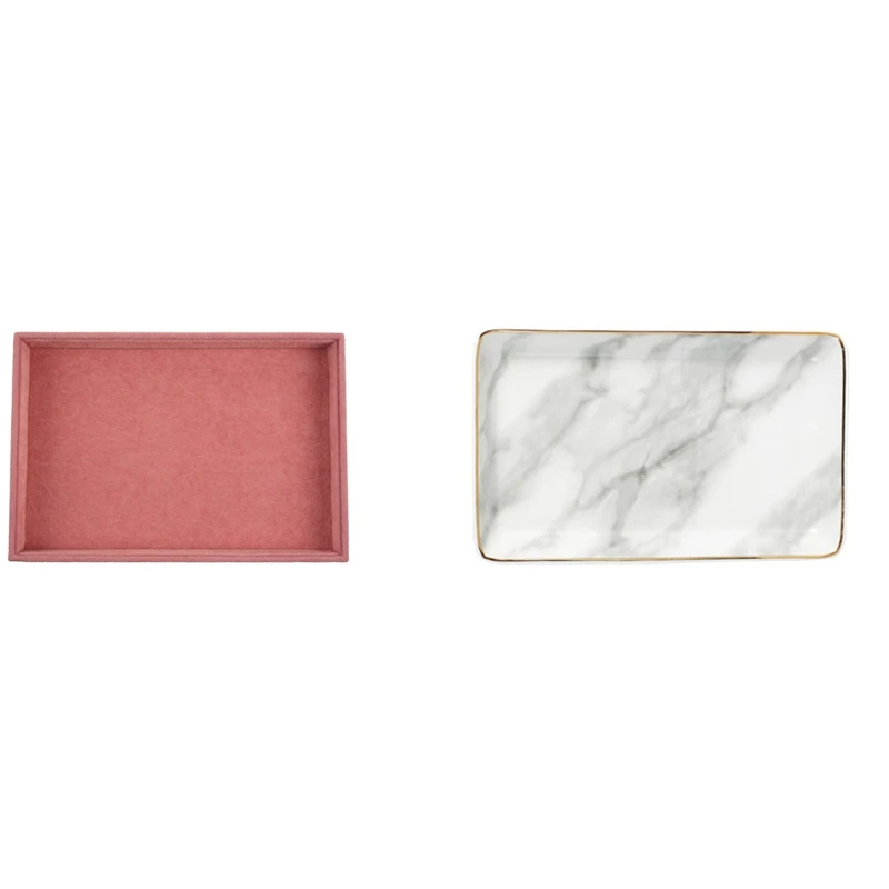 NEW-Pink Velvet Jewelry Ring Display Organizer Case Tray & Ceramic Storage Tray Nordic Style Rectangular Marble Pattern
NEW-Pink Velvet Jewelry Ring Display Organizer Case Tray & Ceramic Storage Tray Nordic Style Rectangular Marble Pattern