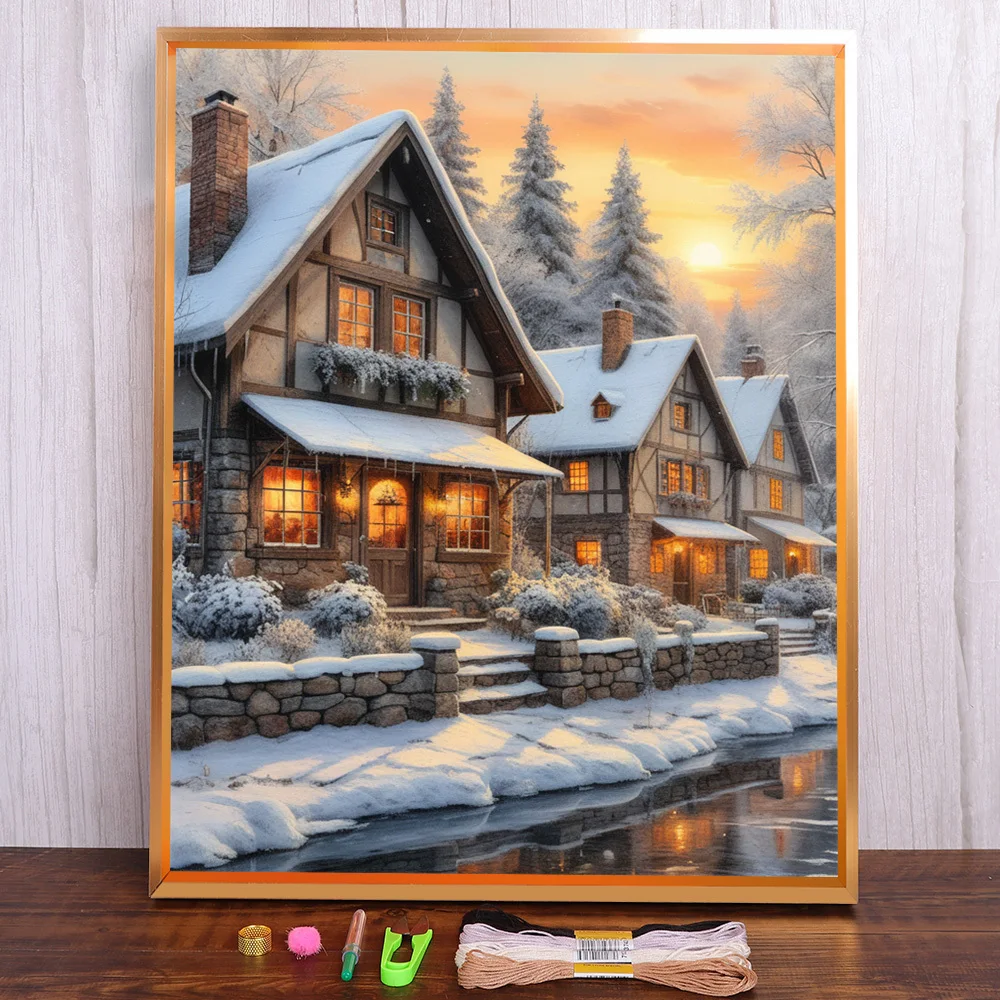 Snow House By River Pre-Printed Cross-Stitch Embroidery Patterns Hobby Painting Needlework Handicraft Promotions Design Counted
Snow House By River Pre-Printed Cross-Stitch Embroidery Patterns Hobby Painting Needlework Handicraft Promotions Design Counted