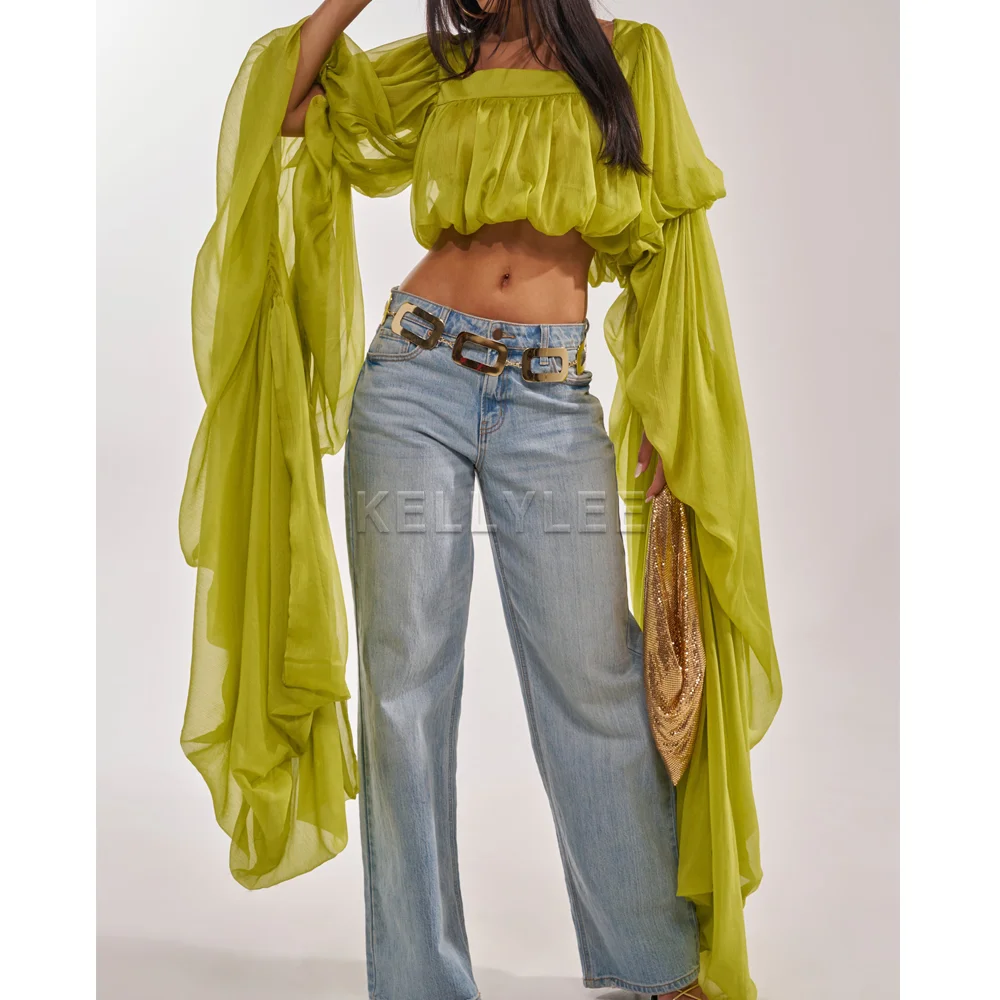 Women's Fashion Streetwear Outfits Evening Clothings Ladies' Loose Square Neck Long Sleeved Shirt Stylish Fitting Sleeved Shirts
Women's Fashion Streetwear Outfits Evening Clothings Ladies' Loose Square Neck Long Sleeved Shirt Stylish Fitting Sleeved Shirts